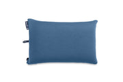 The NEMO Equipment Fillo™ Backpacking & Camping Pillow is a square blue pillow with a fabric tag and small side loop, shown against a white background.