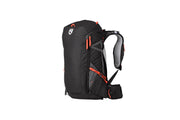The Persist™ Men's 30L Endless Promise® All-Adventure Backpack by NEMO Equipment features black and gray design with red zippers, multiple compartments, padded shoulder straps, and sustainable materials, shown on a white background.