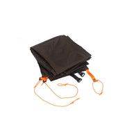 The NEMO Equipment Tracker OSMO™ Footprint, a dark brown waterproof fabric groundsheet with attached orange straps and cords, is shown folded on a plain white background.