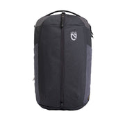 The Vantage™ 40L Endless Promise® Overnight Travel Backpack by NEMO Equipment is a gray and black, water-resistant pack with a front zipper and logo on the upper front—ideal for durable travel.