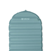 The NEMO Equipment Flyer™ Self-Inflating Sleeping Pad is a teal, lightweight pad with horizontal air chambers and the logo near the top, ideal for a comfortable night's sleep on your next adventure.