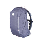 A NEMO Equipment Resolve™ Women’s 25L Endless Promise® Technical Active Daypack in grey and black, with padded shoulder straps and multiple compartments, crafted from exclusive fabrics, shown against a plain white background.