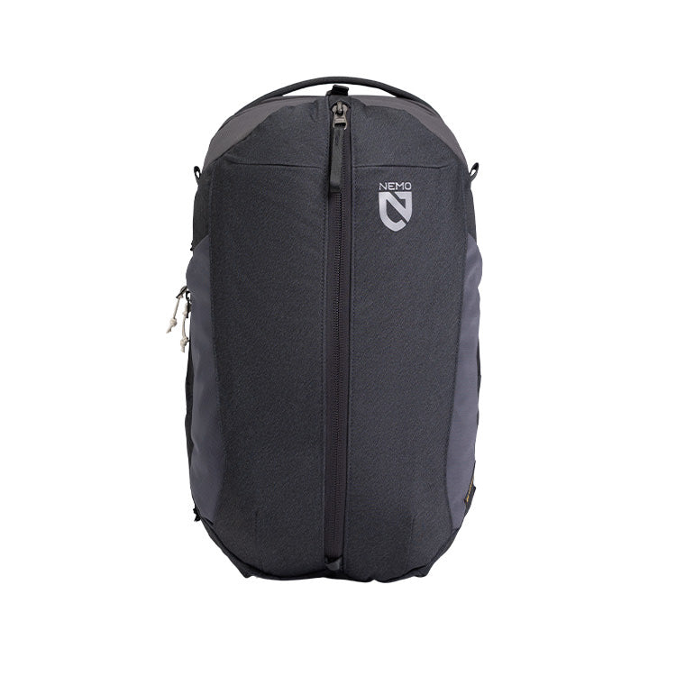 The NEMO Equipment Vantage™ 20L Endless Promise® Day Travel Backpack is a light blue, water-resistant pack with a top handle, front zipper, and logo—ideal as a durable recycled backpack for daily adventures.