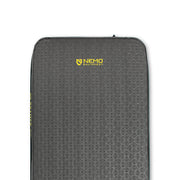 Gray rectangular Roamer™ Self-Inflating Mattress by NEMO Equipment featuring a honeycomb pattern and yellow "NEMO Equipment" logo at the top center, shown on a white background.